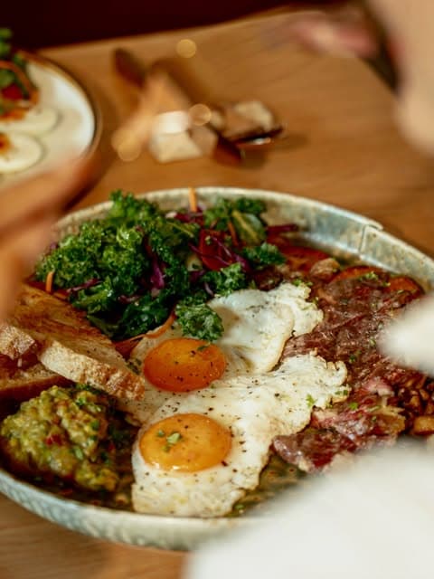 Breakfast of Champions with steak, eggs and avocado